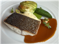 sea bass and stuffed courgette flower